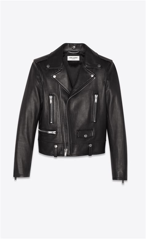 ysl black suede motorcycle jacket|Motorcycle Jacket in Plunged Lambskin .